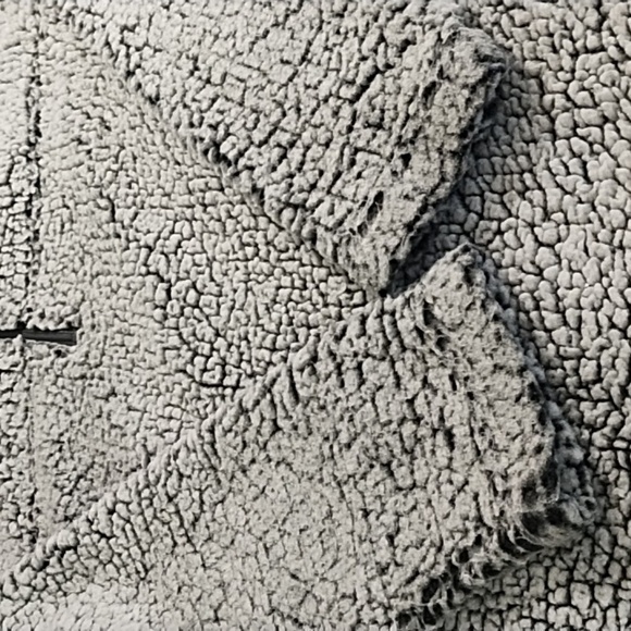 Quarter Zip Warm Soft Chunky Fleece Sweatshirt Pull over Grey & Black Over sized - Picture 6 of 9